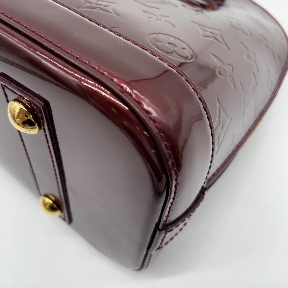 ✨ FULL SET ✨ Louis Vuitton Alma PM Monogram Vernis - Rouge Fauviste - Picture 9 of 16